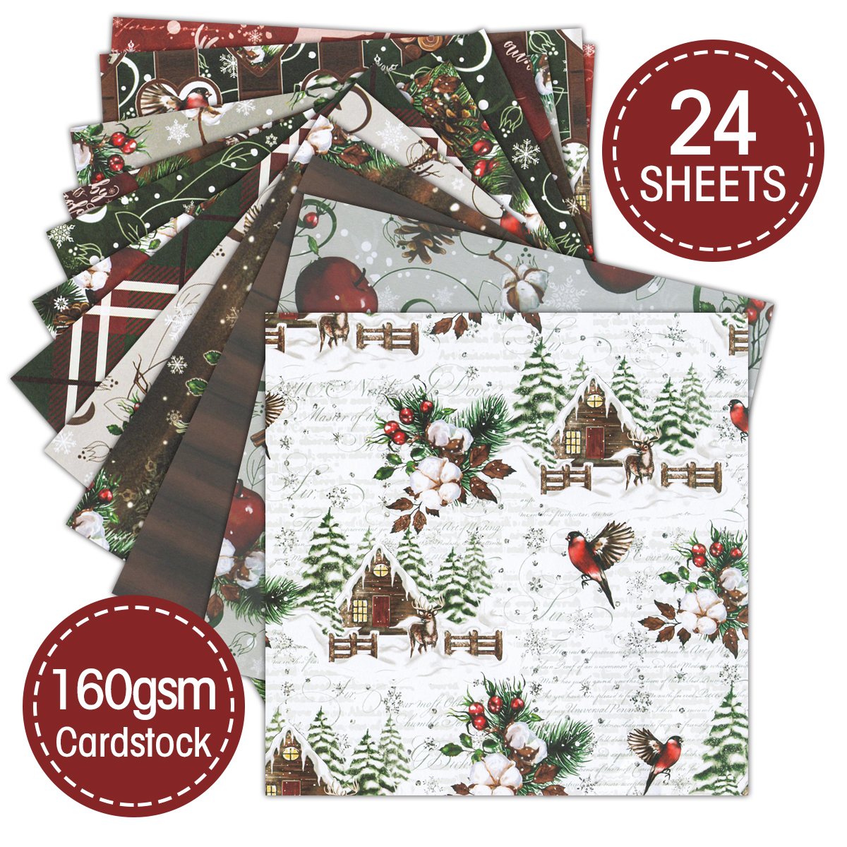 24Sheet Merry Christmas Scrapb - Christmas Throw Blanket 评论和价格
