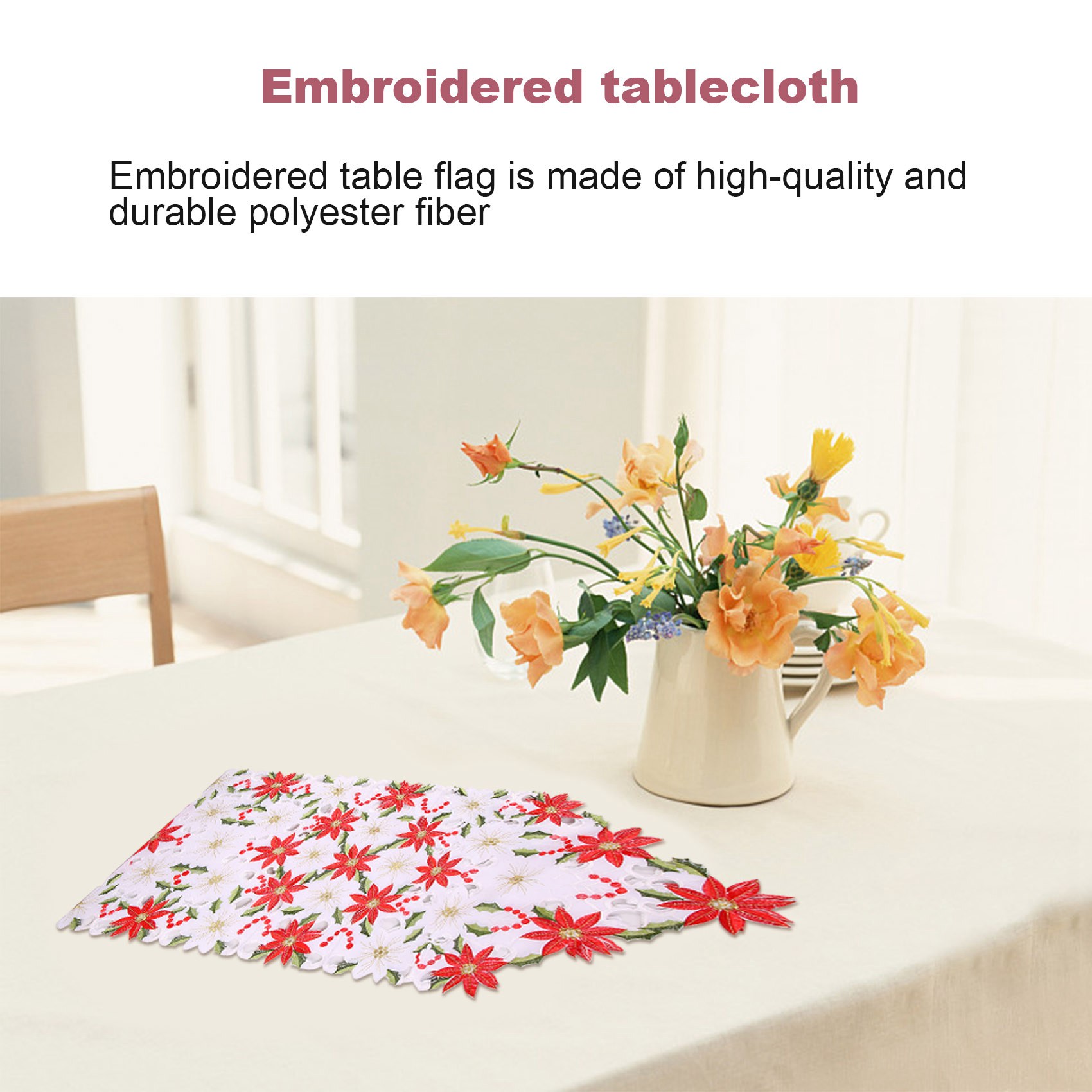 Christmas Embroidered Table Ru - Christmas Table Runner 评论和价格