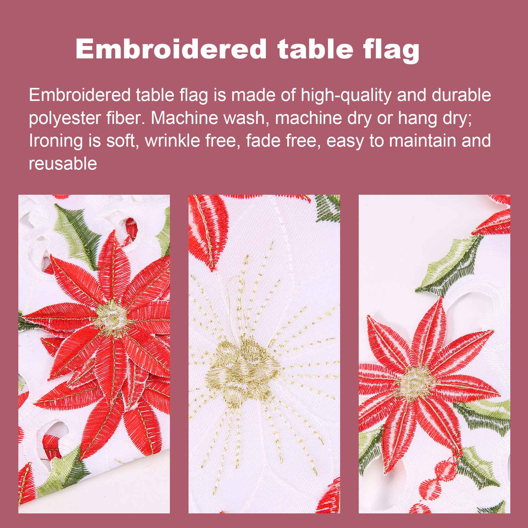 Christmas Embroidered Table Ru - Christmas Table Runner 评论和价格