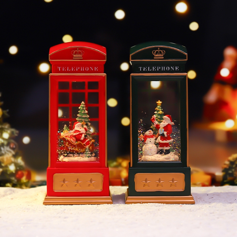 Christmas Phone Booth Night Li - Snow Globe Musical 评论和价格