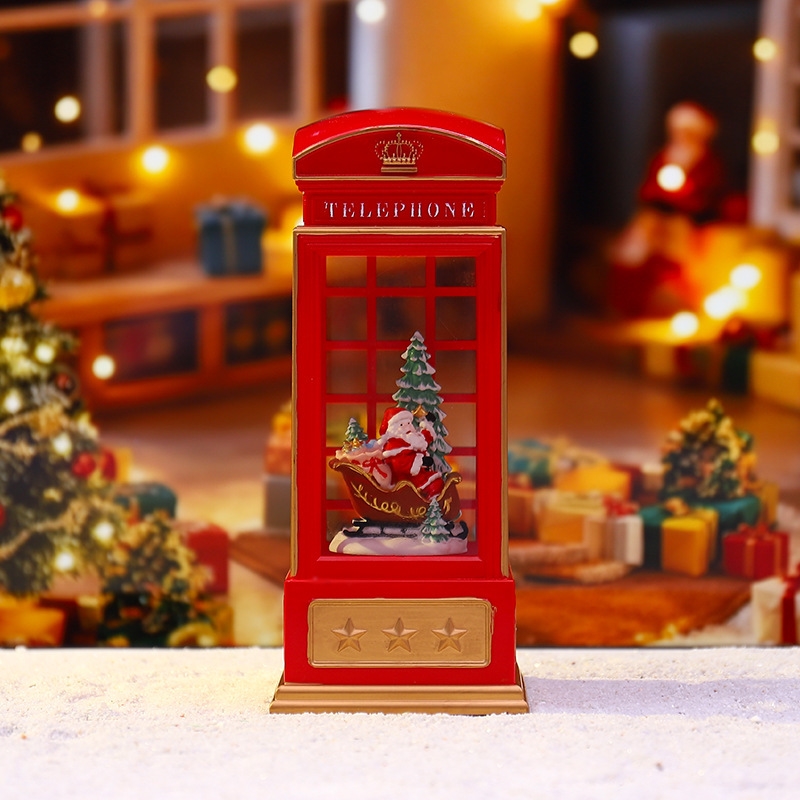 Christmas Phone Booth Night Li - Snow Globe Musical 评论和价格