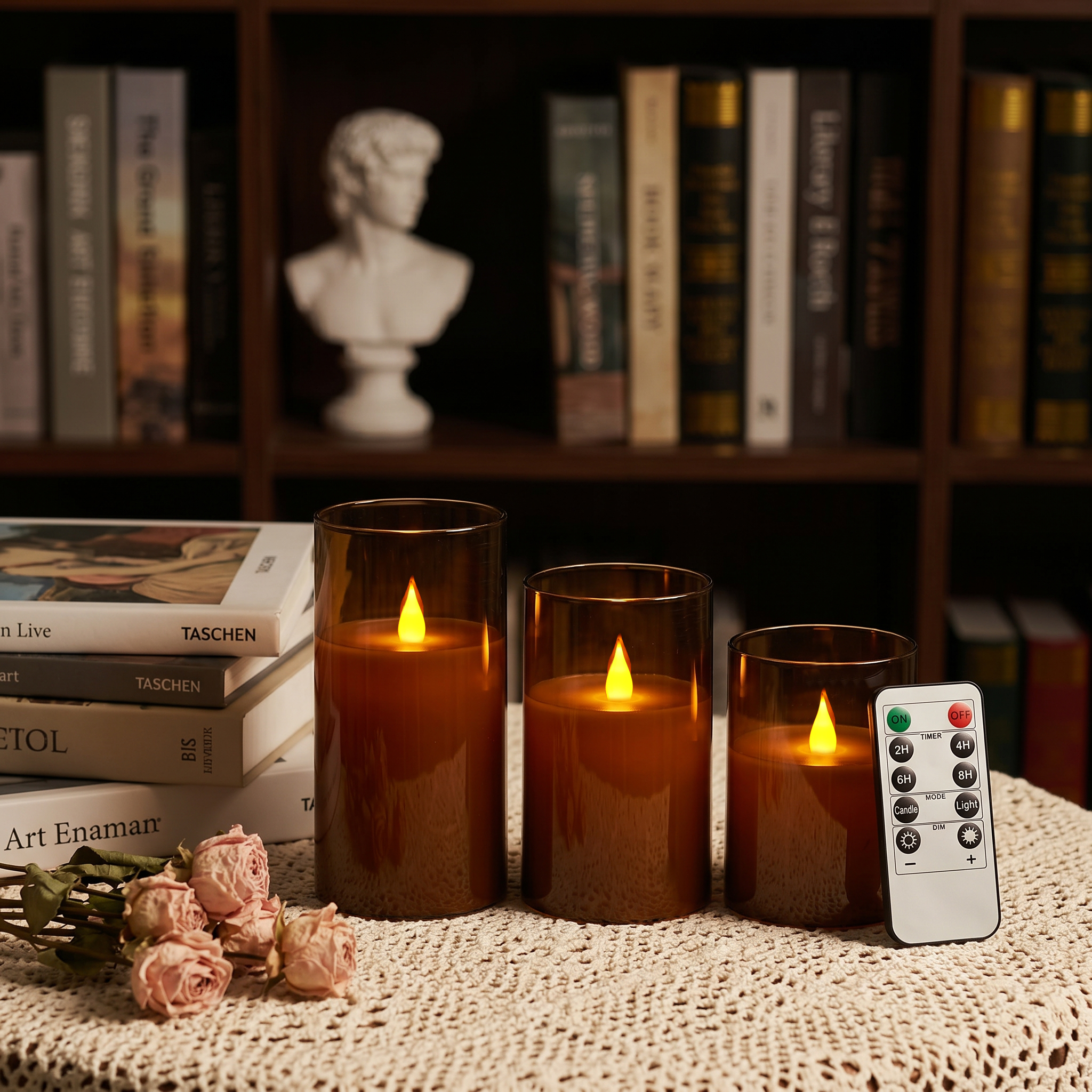 3-Piece LED Flame-Free Candle  - Holiday Candle Set 评论和价格