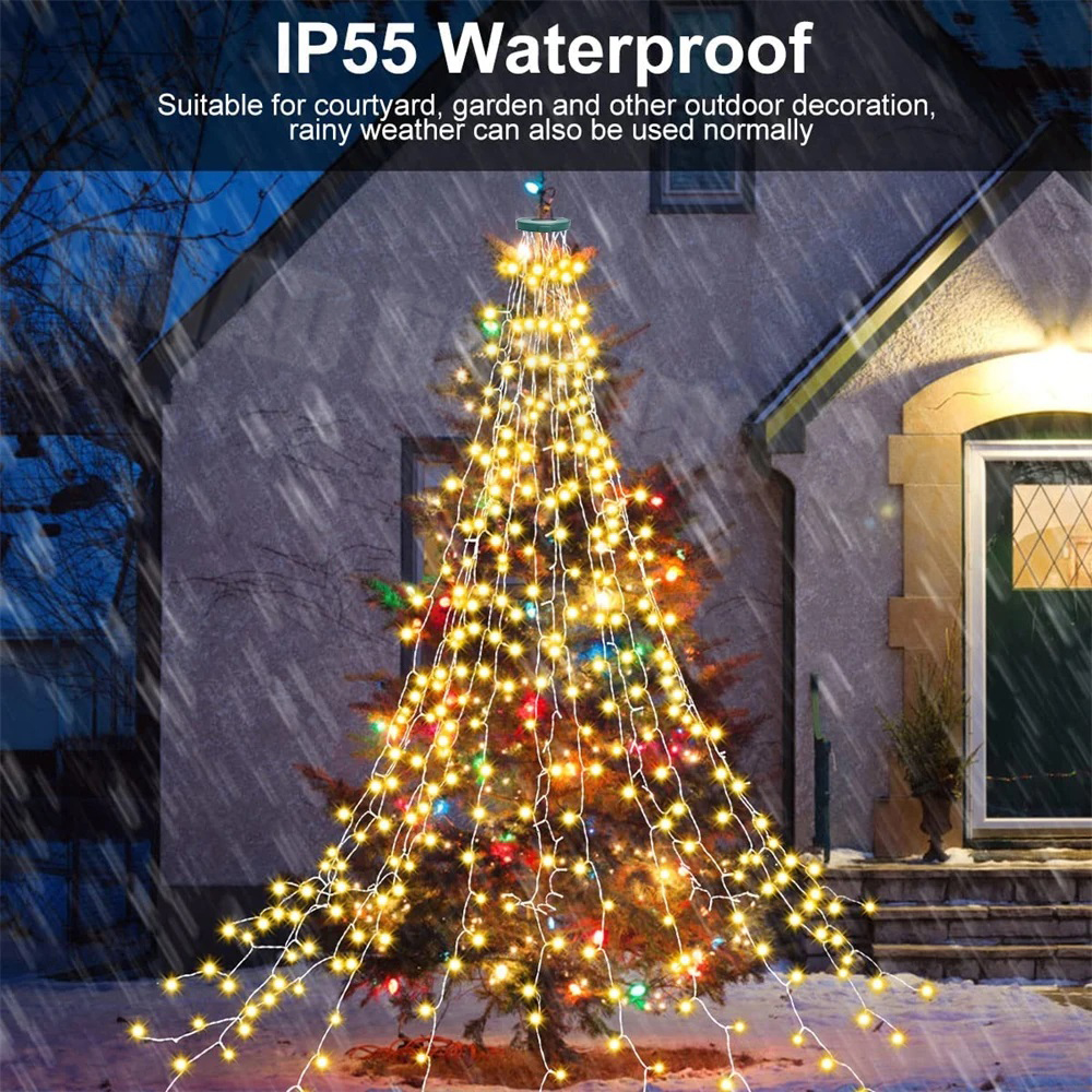 Christmas Tree Waterfall Light - Led Fairy String Lights 评论和价格