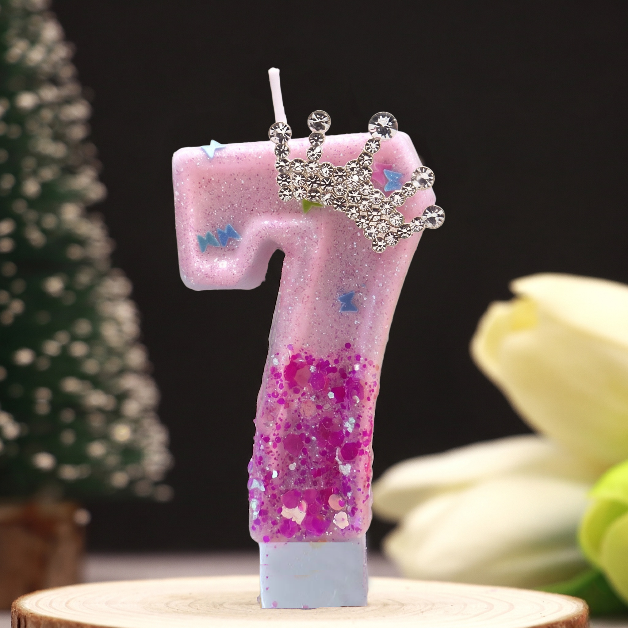 Pink Rose Red Sequins Dual Col - Holiday Candle Set 评论和价格