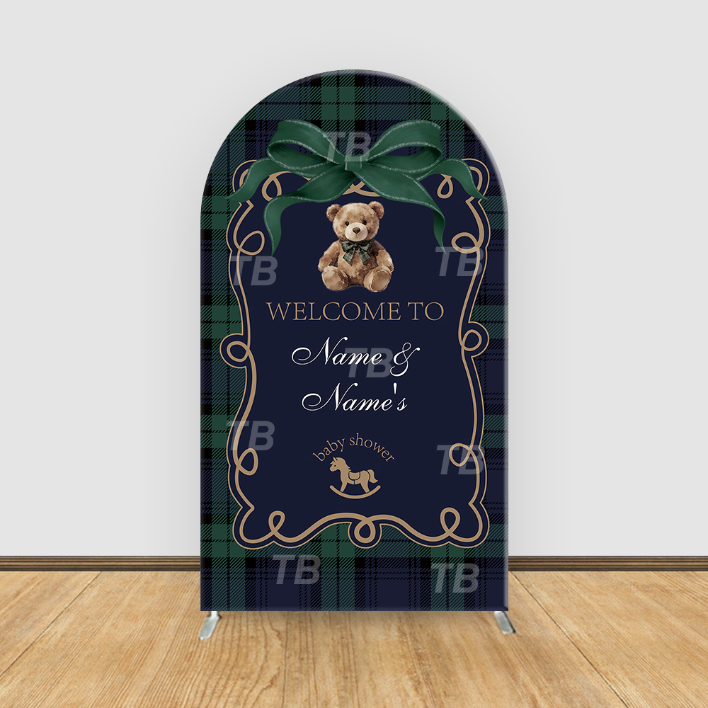 Teddy Bear Plaid Theme Arch Ba - Christmas Throw Blanket 评论和价格