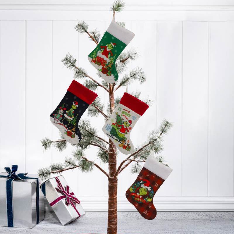 Christmas Stocking Grinch Sock - Christmas Stocking Hanging 评论和价格