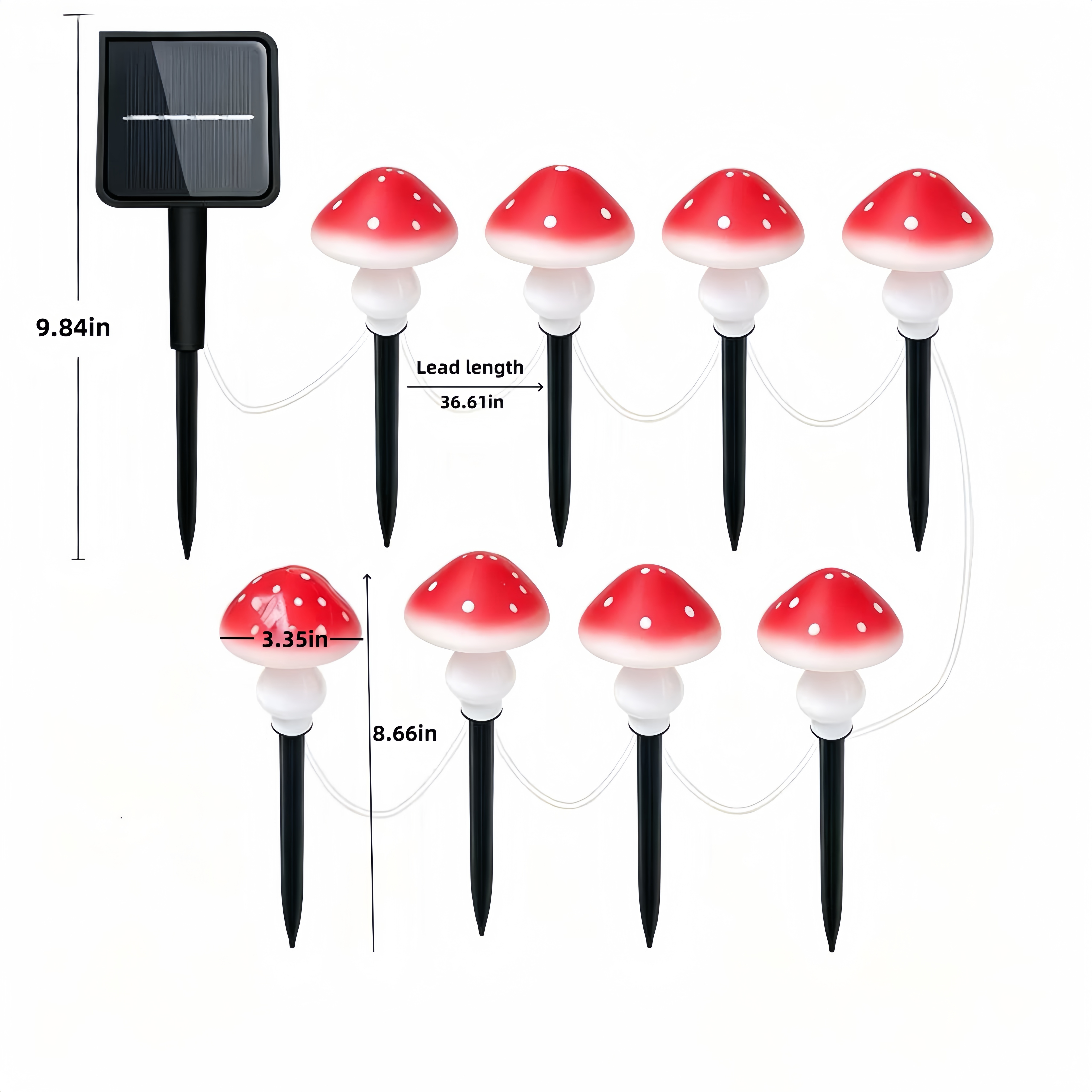 Solar Mushroom String Lights W - Christmas Lights Outdoor 评论和价格