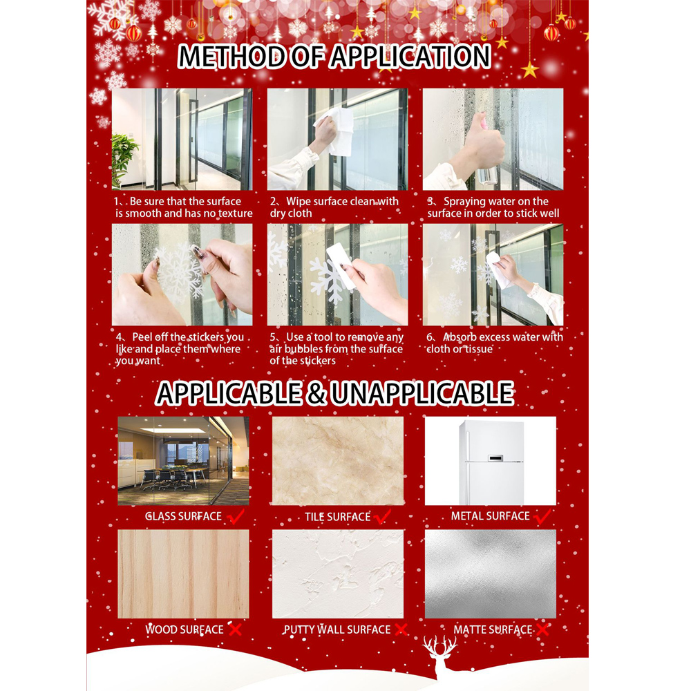 Removable Christmas PVC Static - Snowflake Window Decal 评论和价格