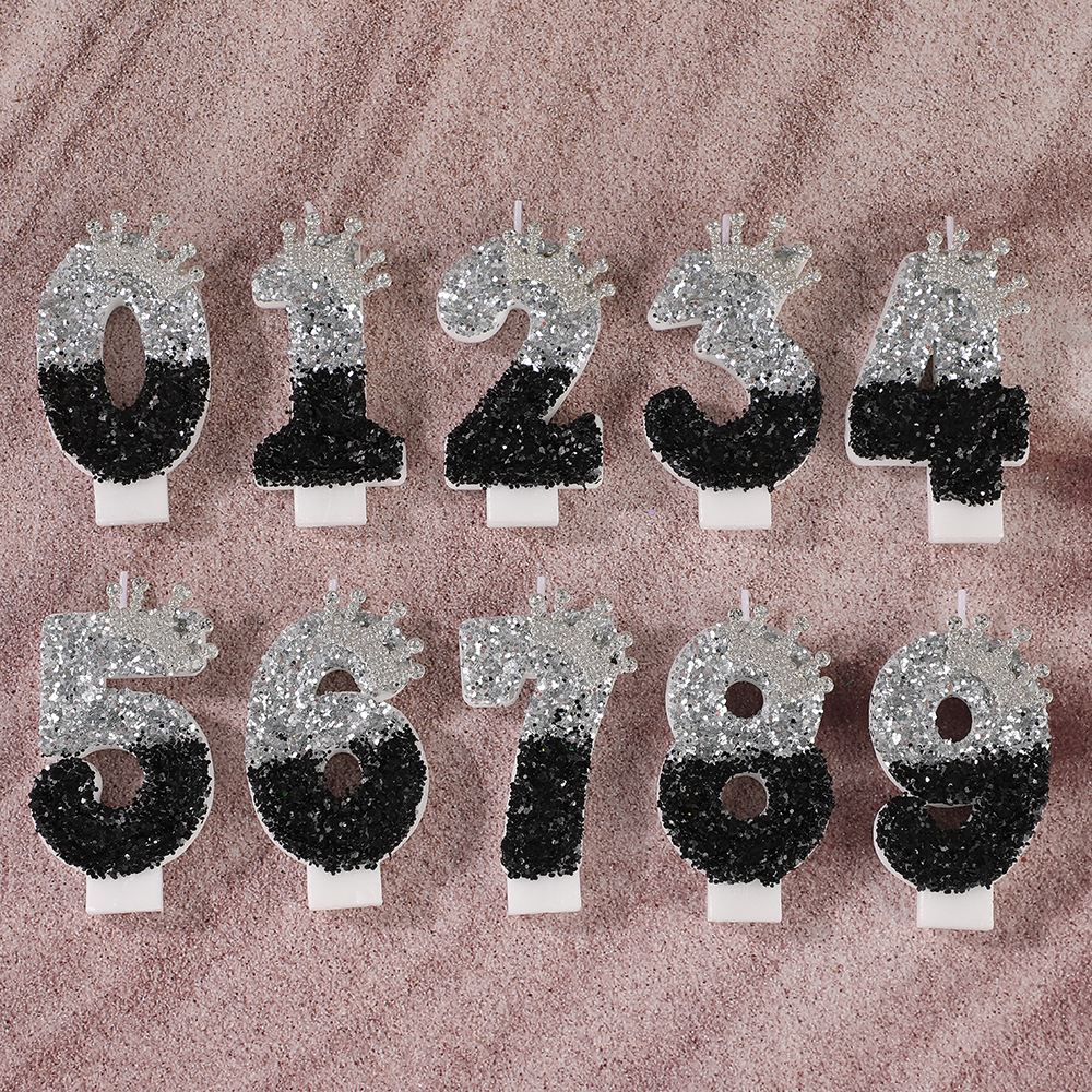 Black Silver Gradient Crown Ha - Holiday Candle Set 评论和价格