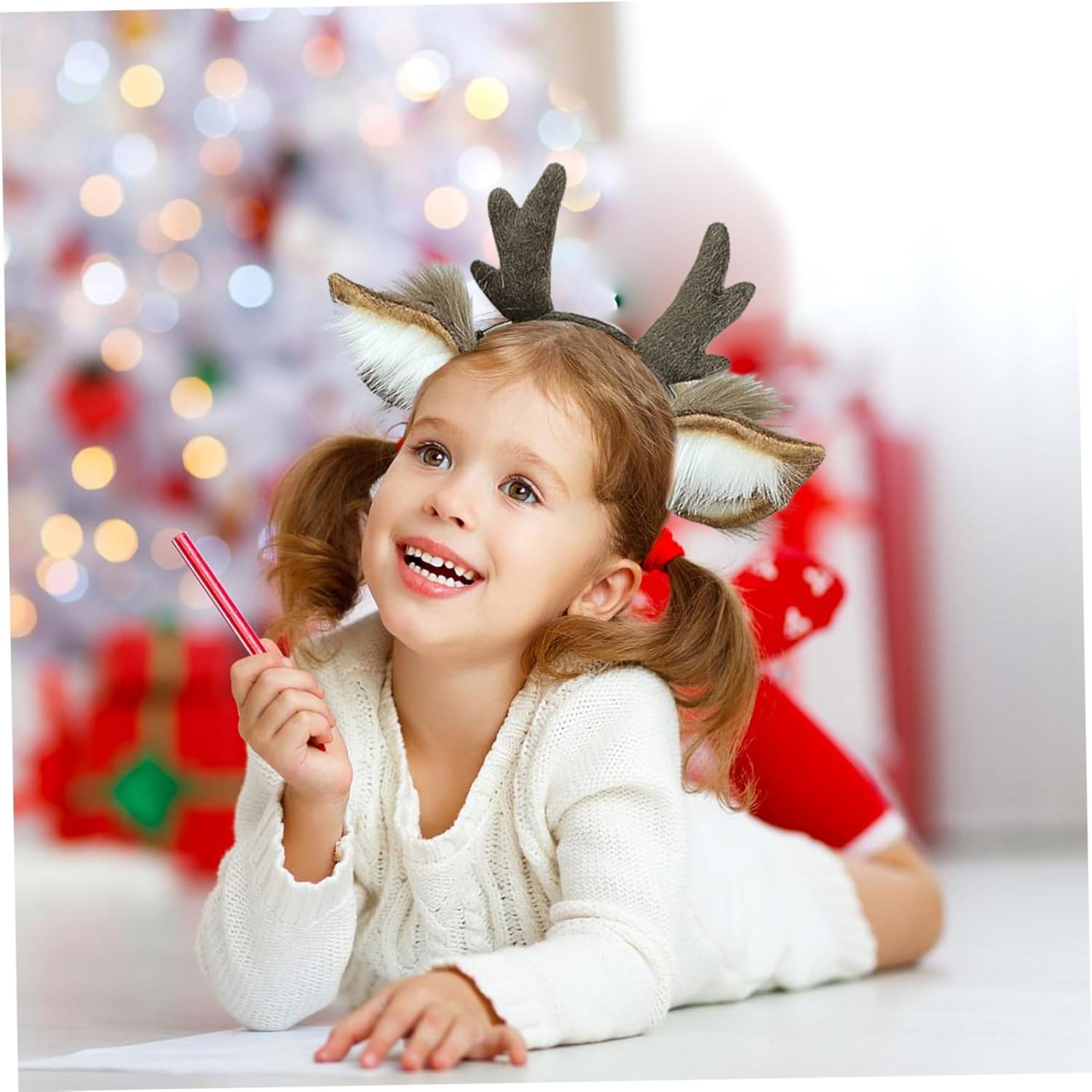 Plush reindeer headband, Chris - Reindeer Antlers Headband 评论和价格