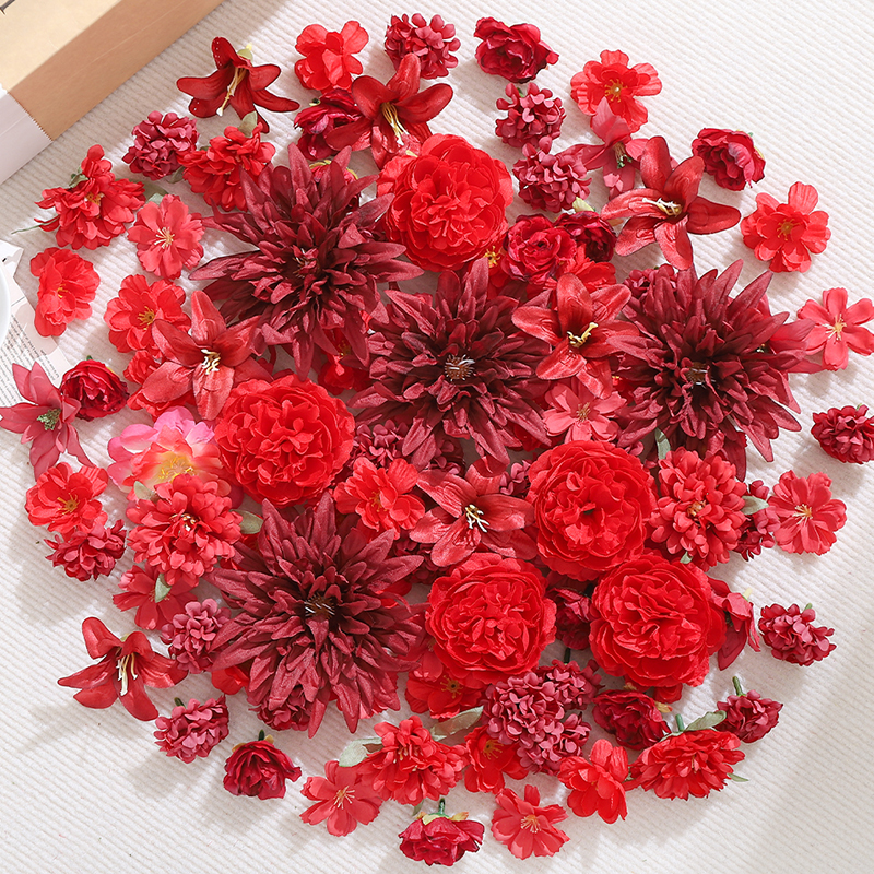 20Pcs Red Artificial Flowers H - Christmas Wreath Fake 评论和价格