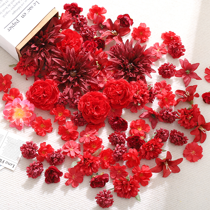 20Pcs Red Artificial Flowers H - Christmas Wreath Fake 评论和价格