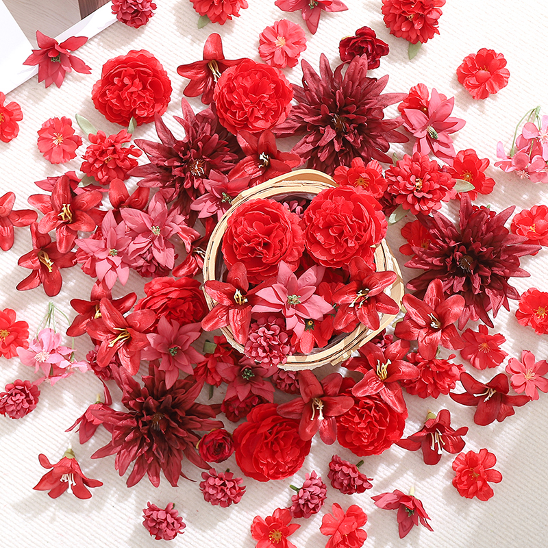 20Pcs Red Artificial Flowers H - Christmas Wreath Fake 评论和价格