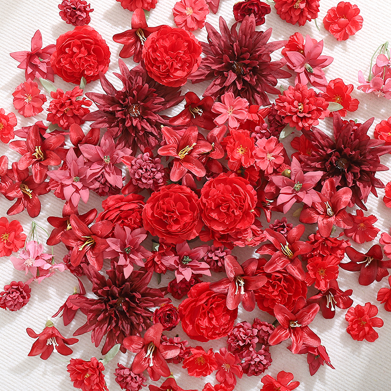 20Pcs Red Artificial Flowers H - Christmas Wreath Fake 评论和价格