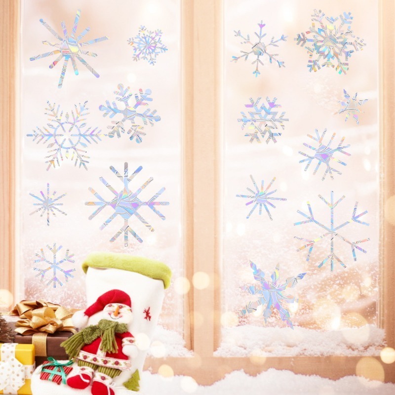 Xmas Snowflake Pattern Rainbow - Snowflake Window Decal 评论和价格