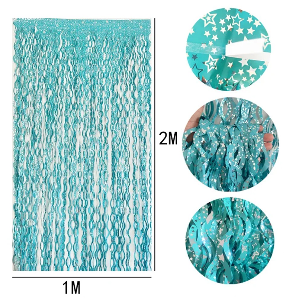 2Packs Teal Blue Pink Foil Cur - Tinsel Garland Decoration 评论和价格