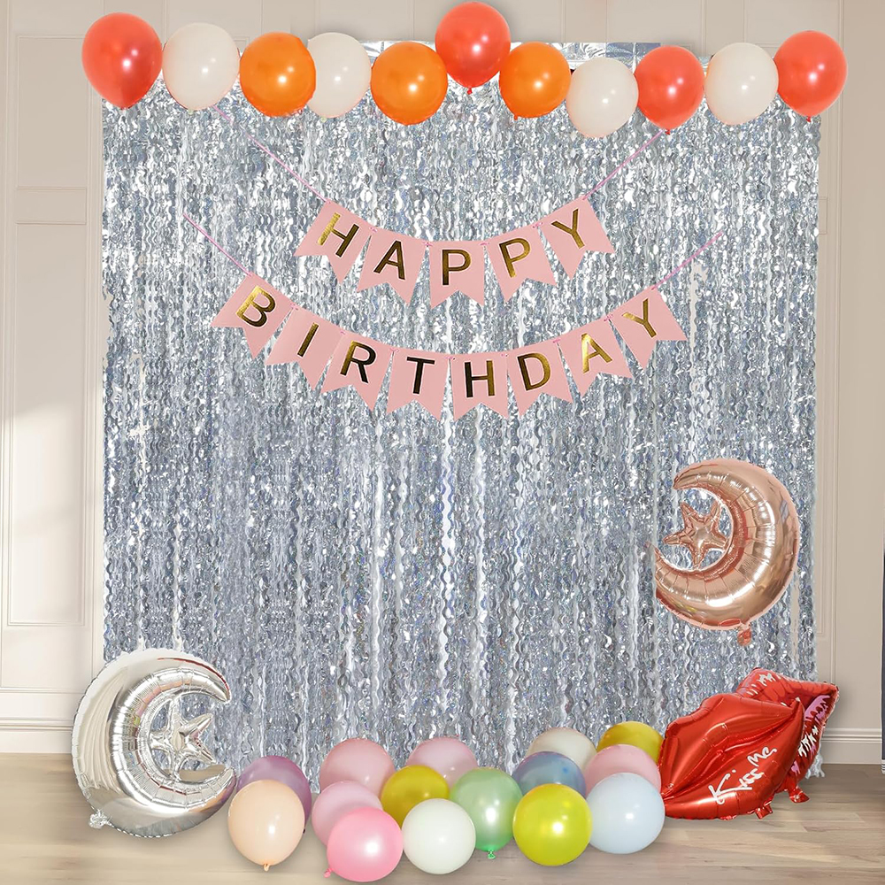 2Packs Teal Blue Pink Foil Cur - Tinsel Garland Decoration 评论和价格